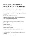 PILATES ACTUAL EXAMS PAPER 2026 QUESTIONS WITH SOLUTIONS GRADED A&plus;