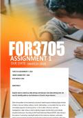 FOR3705  Assignment 1 Due March 2026  - Distinction Guaranteed  &lowbar;UNISA