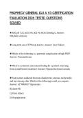 PROPHECY GENERAL ICU A V3 CERTIFICATION EVALUATION 2026 TESTED QUESTIONS SOLVED