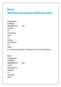 Basic Nutrition Questions With Answers&period;