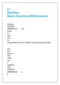 L1 Nutrition Basics Questions With Answers &comma;