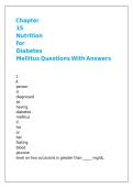 Chapter 15 Nutrition for Diabetes Mellitus Questions With Answers&period;