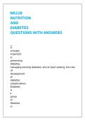 NR228 NUTRITION AND DIABETES QUESTIONS WITH ANSWERS