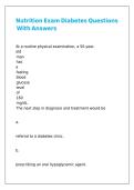 Nutrition Exam Diabetes Questions With Answers