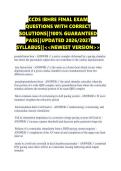 CCDS IBHRE FINAL EXAM QUESTIONS WITH CORRECT SOLUTIONS&vert;&vert;100&percnt; GUARANTEED PASS&vert;&vert;UPDATED 2026&sol;2027 SYLLABUS&vert;&vert;<<NEWEST VERSION>>