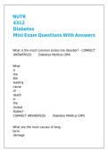 NUTR 4312 Diabetes Mini Exam Questions With Answers