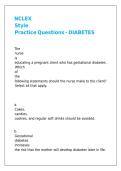 NCLEX Style Practice Questions - DIABETES Questions With Answers