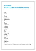 Nutrition NCLEX Questions With Answers