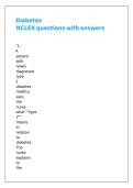 Diabetes NCLEX questions with answers
