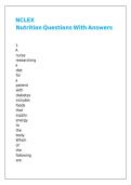 NCLEX Nutrition Questions With Answers 