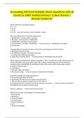 Accounting 250 Final Multiple Choice Questions with all Correct & 100&percnt; Verified Answers &vert;Latest Version &vert;Already Graded A&plus;
