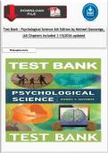 Test Bank - Psychological Science 6th Edition by Michael Gazzaniga&comma; &lpar;All Chapters Included 1-15&rpar;2026 updated