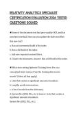 RELATIVITY ANALYTICS SPECIALIST CERTIFICATION EVALUATION 2026 TESTED QUESTIONS SOLVED