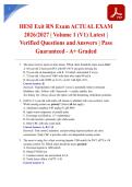 HESI Exit RN Exam ACTUAL EXAM 2026&sol;2027 &vert; Volume 1 &lpar;V1&rpar; Latest &vert; Verified Questions and Answers &vert; Pass Guaranteed - A&plus; Graded