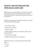 RELATIVITY ANALYTICS SPECIALIST FINAL PAPER 2026 FULL STUDY GUIDE