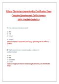 Alberta Electrician Apprenticeship Certification Exam  Questions with Correct Answers Pass the Exam&comma; 100&percnt; Verified &lpar;2026 &sol; 2027&rpar; Graded A&plus;