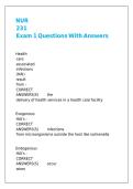 NUR 231 Exam 1 Questions With Answers 
