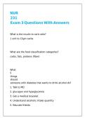 NUR 231 Exam 3 Questions With Answers