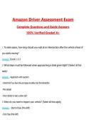 Amazon Driver Assessment Test  Questions with Correct Answers Pass the Exam&comma; 100&percnt; Verified &lpar;2026 &sol; 2027&rpar; Graded A&plus;