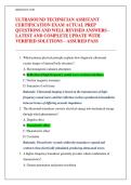 ULTRASOUND TECHNICIAN ASSISTANT  CERTIFICATION EXAM ACTUAL PREP  QUESTIONS AND WELL REVISED ANSWERS -  LATEST AND COMPLETE UPDATE WITH  VERIFIED SOLUTIONS &ndash; ASSURED PASS