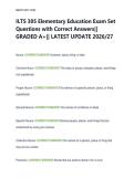 ILTS 305 Elementary Education Exam Set  Questions with Correct Answers&vert;&vert;  GRADED A&plus;&vert;&vert; LATEST UPDATE 2026&sol;27