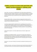 FLORIDA 2-40 HEALTH LICENSE EXAM QUESTIONS WITH CORRECT DETAILED ANSWERS A&plus; VERIFIED LATEST VERSION