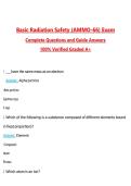 Basic Radiation Safety &lpar;AMMO-66&rpar; Exam Questions with Correct Answers Pass the Exam&comma; 100&percnt; Verified &lpar;2026 &sol; 2027&rpar; Graded A&plus;