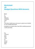 Worksheet -8 Medgas Questions With Answers