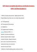 CDT Exam Questions with Correct Answers Pass the Exam&comma; 100&percnt; Verified &lpar;2026 &sol; 2027&rpar; Graded A&plus;