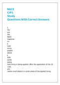 NACE CIP1 Study Questions With Correct Answers
