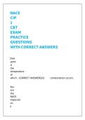 NACE CIP 1 CBT EXAM PRACTICE QUESTIONS WITH CORRECT ANSWERS