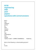 GCSE engineering AQA past papers questions with correct answers &comma;