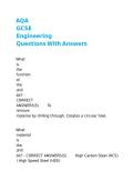 AQA GCSE Engineering Questions With Answers