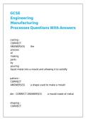 GCSE Engineering Manufacturing Processes Questions With Answers