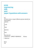 GCSE engineering AQA past paper 3 questions with answers &comma;