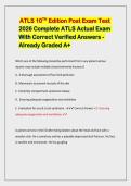 ATLS 10th Edition Post-Test Exam 2026 - Complete Questions with Correct Verified Answers &lpar;Graded A&plus;&rpar;