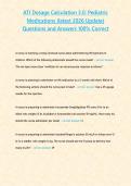 ATI Dosage Calculation 3&period;0 Pediatric Medications -latest 2026 Update- Questions and Answers 100-correct