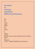 Surveyor in Training Questions With Correct Answers