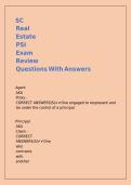 SC Real Estate PSI Exam Review Questions With Answers 