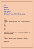 SC Real Estate - Chapter 1 Questions With Answers