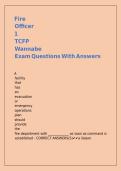 Fire Officer 1 TCFP Wannabe Exam Questions With Answers&period;