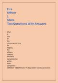 Fire Officer 1 State Test Questions With Answers