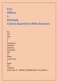 Fire Officer 1 - Multiple Choice Questions With Answers 
