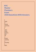 NYC Master Plumbers Exam 2026 Questions With Answers
