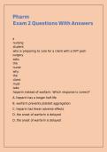 Pharm Exam 2 Questions With Answers &comma;