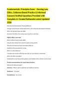 Fundamentals&colon; Principles Exam &ndash; Nursing Law&comma; Ethics&comma; Evidence-Based Practice & Informed Consent&vert;Verified Questions Provided with Complete A&plus; Graded Rationales Latest Updated 2026 