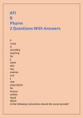 ATI B Pharm 2 Questions With Answers