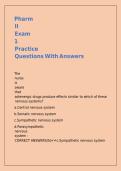 Pharm II Exam 1 Practice Questions With Answers