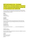 EDAPT NCLEX Readiness Exam &ndash; Physiological Adaptation Part 2&colon; Electrolyte Imbalances&comma; Fluid Volume & Cardiac Monitoring&vert;Verified Questions Provided with A&plus; Graded Rationales Latest Updated 2026 
