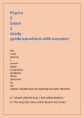 Pharm 2 Exam 1 study guide questions with answers